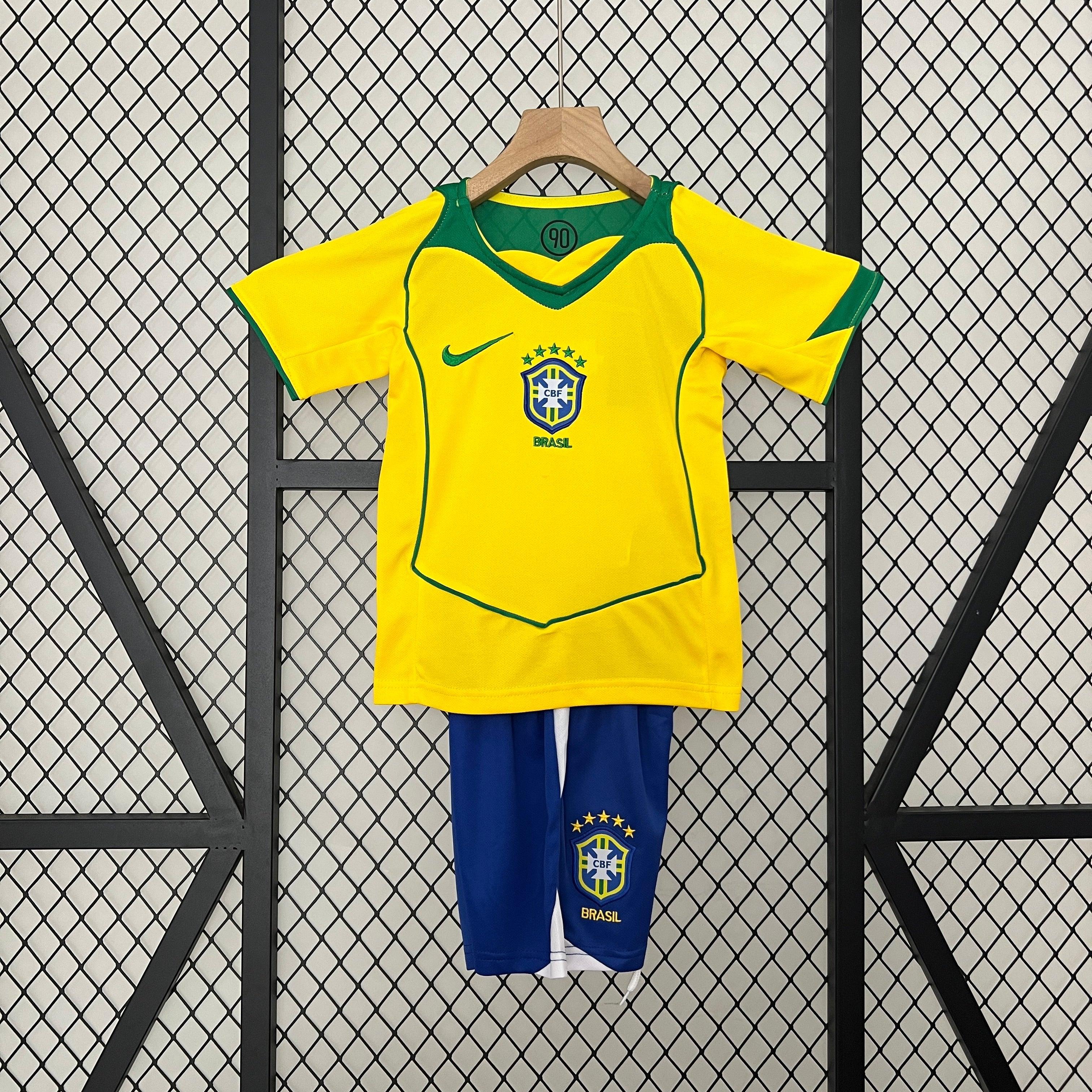 CAMISETA BRASIL I 2004 CONJUNTO INFANTIL (RETRO) - Vitrine Futebolística