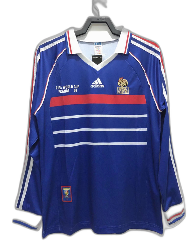 Camiseta Francia 1998 I Casa - Manga Larga Versión Retro